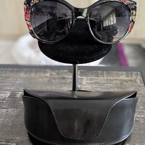 Nanette Lepore Floral Black Sunglasses